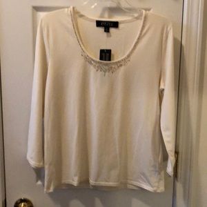 NEW! Kasper cream shirt size large